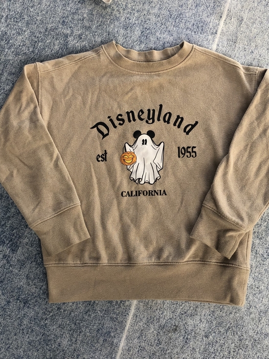 disneyland Other - 2/10$ Disneyland California Kids' Tan Crewneck Sweatshirt - Ghost Mickey Graphic